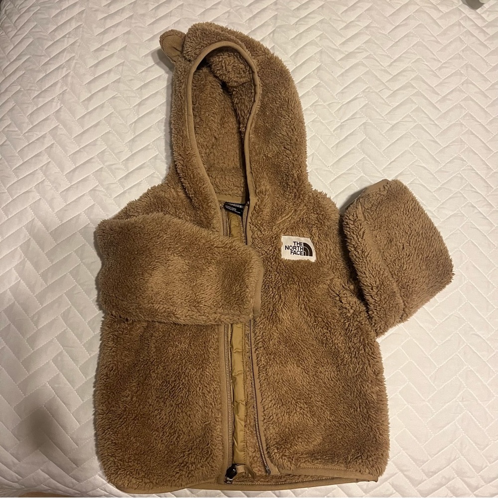 The North Face Kids Brown Plush Hooded Fleece Jacket